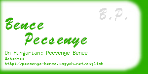 bence pecsenye business card